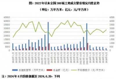 2024年上半年土地投资：成交同比量价齐跌